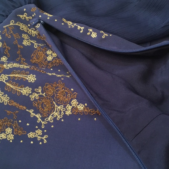 Beautiful Free People Dream Garden Embroidered  Blue Dress Sz.2 - Picture 12 of 15